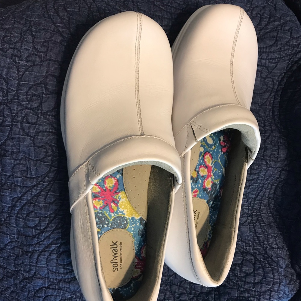 White Softwalk Nursing Clogs